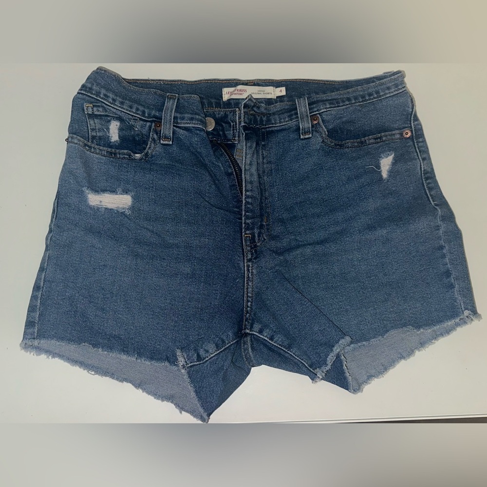 Levi's Women's Distressed Blue Jean Shorts